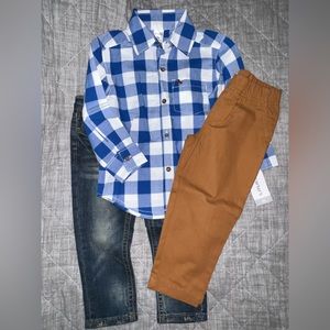 Toddler clothing-2 pants and long sleeve set